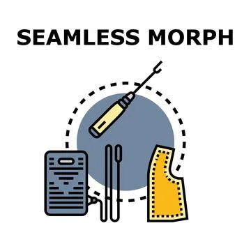 Seamless morphing design process with crafting tools Stock Illustration