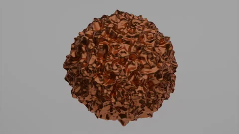 Seamless Morphing Liquid Metal Bronze Sphere On Grey Background Stock Footage 257955989