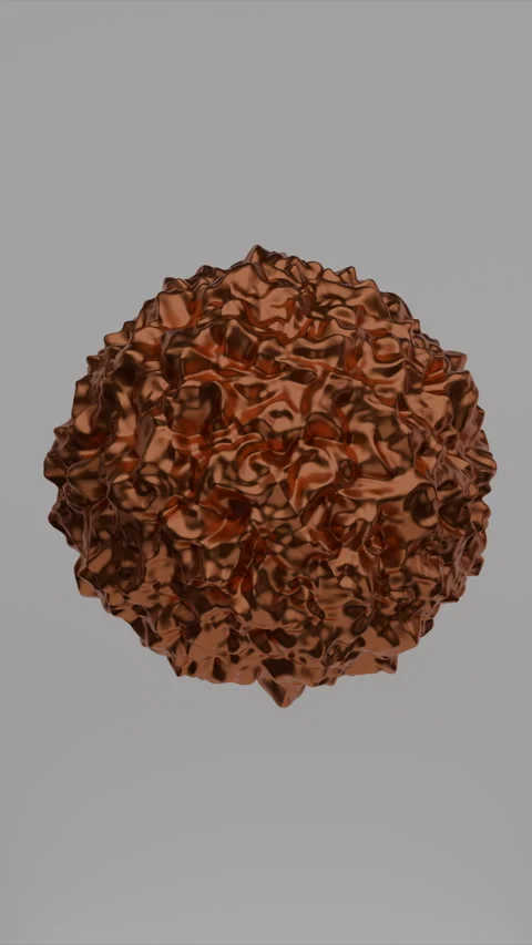 Seamless Morphing Liquid Metal Bronze Sphere On Gray Vertical Background Stock Footage 257956006