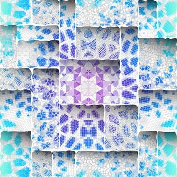 Seamless mosaic art pattern イラスト素材