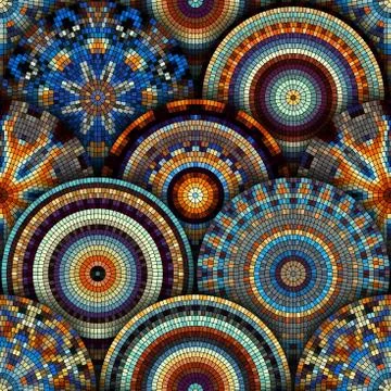 Seamless mosaic art pattern Illustrazione stock