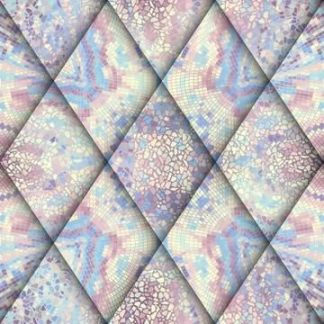 Seamless mosaic art pattern Illustrazione stock