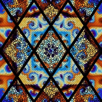 Seamless mosaic art pattern イラスト素材