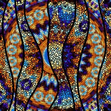 Seamless mosaic art pattern イラスト素材