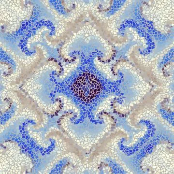 Seamless mosaic art pattern 스톡 일러스트