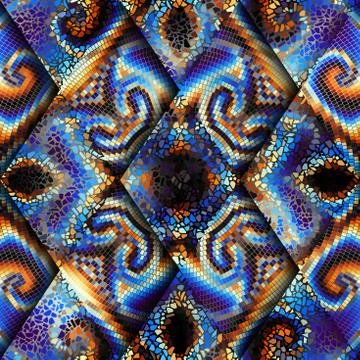 Seamless mosaic art pattern 库存插图