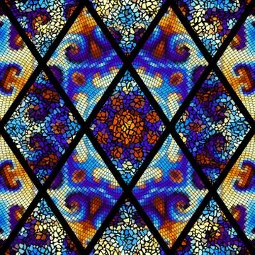 Seamless mosaic art pattern Stock Illustration