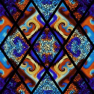 Seamless mosaic art pattern Stock Illustration