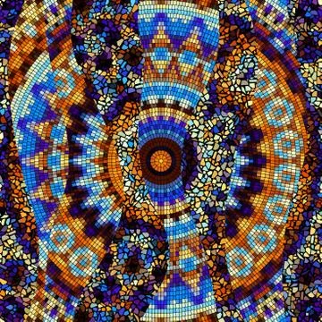 Seamless mosaic art pattern イラスト素材