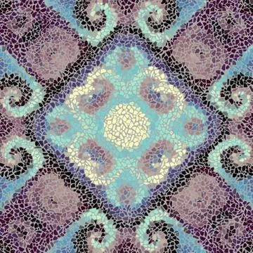 Seamless mosaic art pattern 스톡 일러스트