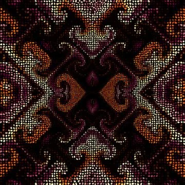 Seamless mosaic art pattern. Vector image. Polka dot. Stock Illustration