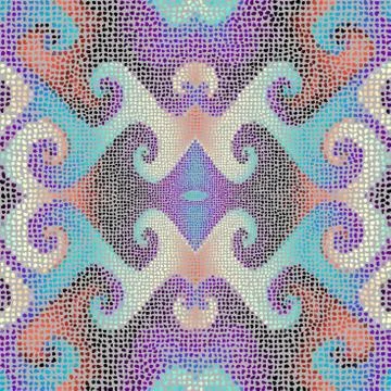 Seamless mosaic art pattern. Vector image. Polka dot. Illustrazione stock