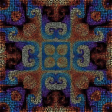 Seamless mosaic art pattern. Vector image. Polka dot. Stock Illustration