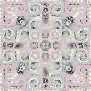 Seamless mosaic art pattern. Vector image. Polka dot. Stock Illustration