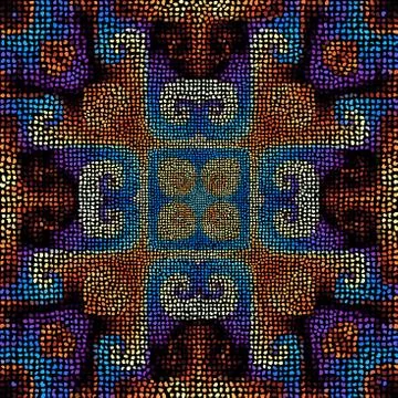 Seamless mosaic art pattern. Vector image. Polka dot. Illustrazione stock