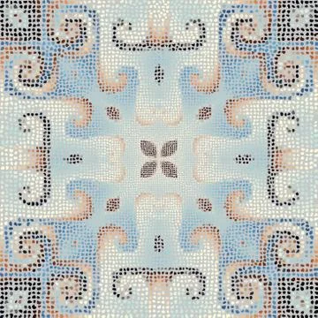 Seamless mosaic art pattern. Vector image. Polka dot. Stock Illustration