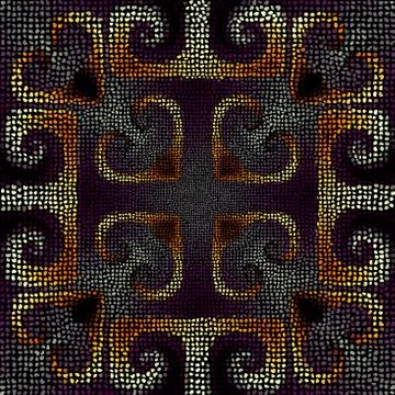 Seamless mosaic art pattern. Vector image. Polka dot. Illustrazione stock