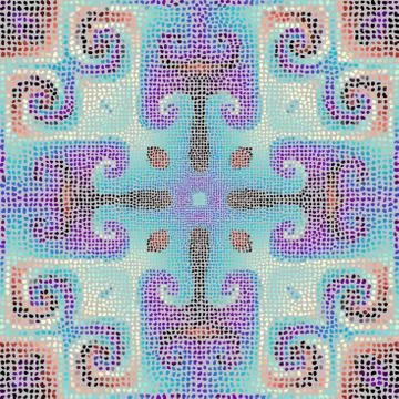 Seamless mosaic art pattern. Vector image. Polka dot. Stock Illustration