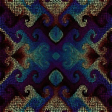 Seamless mosaic art pattern. Vector image. Polka dot. 스톡 일러스트