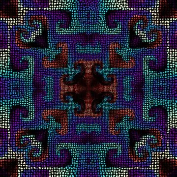 Seamless mosaic art pattern. Vector image. Polka dot. Stock Illustration