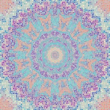 Seamless mosaic art pattern. Vector image. Polka dot. Stock Illustration