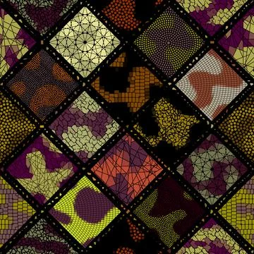 Seamless mosaic art pattern. Vector image. Vector image. Stock Illustration