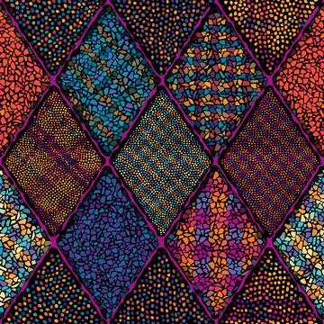 Seamless mosaic art pattern. Vector image. Vector image. Stock Illustration