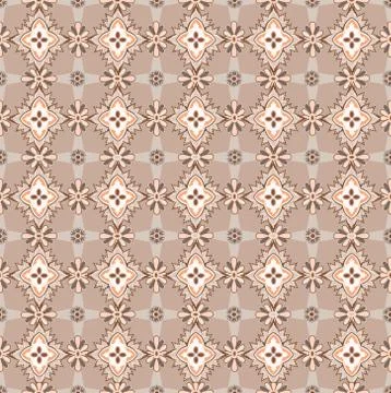 Seamless mosaic pattern Abstract floral ornament Oriental fabric texture Stock Illustration