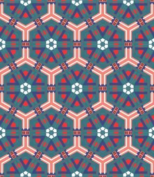 Seamless mosaic pattern flat blue background Stock Illustration