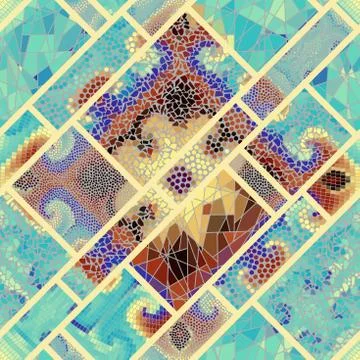 Seamless mosaic pattern 스톡 일러스트