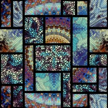 Seamless mosaic pattern Stockillustratie