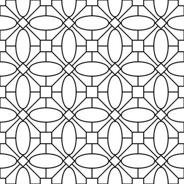 Seamless mosaic pattern made by ellipse, square and lines. indian art pattern Stock Illustration