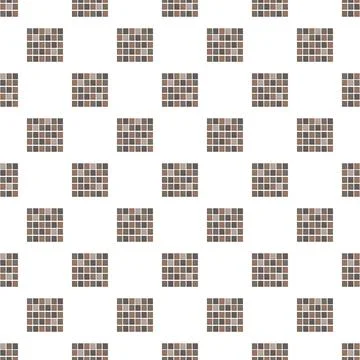 Seamless mosaic pattern with small brown squares Stock Illustration