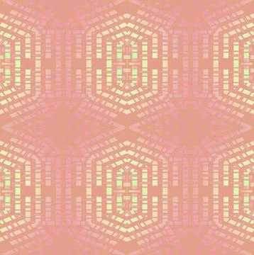 Seamless mosaic pattern terracotta pink violet yellow Stock Illustration