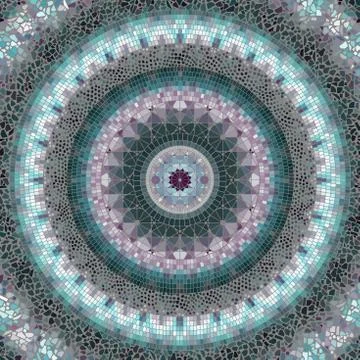 Seamless mosaic round art pattern. Vector image. Stock Illustration