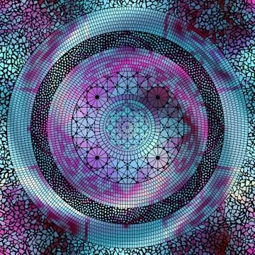 Seamless mosaic round art pattern. Vector image. Stock Illustration