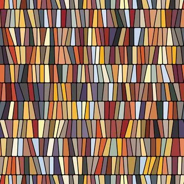 Seamless mosaic style pattern. Vector image with multicolor rectangles. Stock Illustration