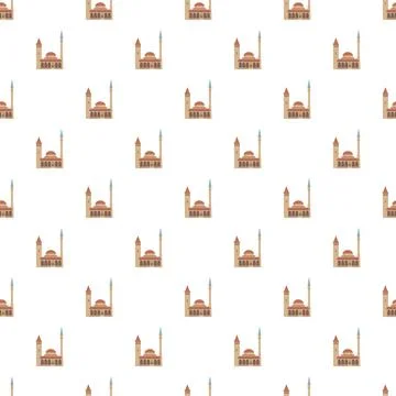 Seamless mosque pattern repeating religious architecture background 스톡 일러스트