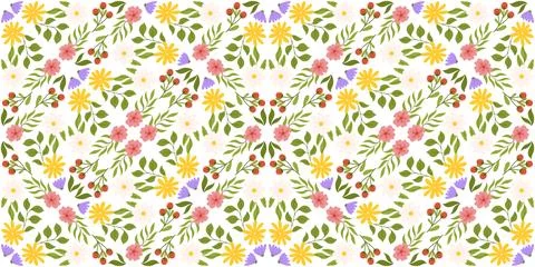 Seamless motif displaying floral elements. Botanical-inspired repeated patter Stock Illustration