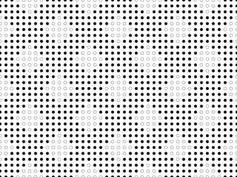 Seamless motif pattern of circular white dots surrounded by black circles Stock Illustration