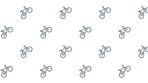 Seamless motion background featuring minimalist blue bicycle Stock Footage 327555309