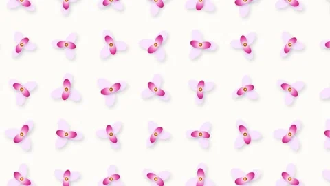 Seamless Motion Background with Pink and White Abstract Floral Pattern Vídeos de archivo 344232117