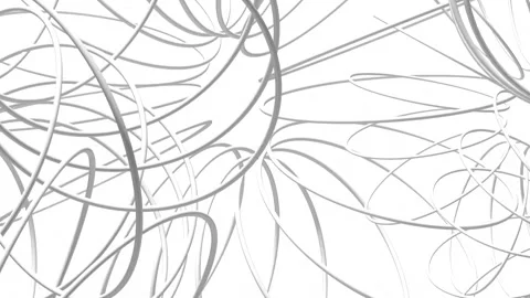 Seamless motion design in 4K format with white lines and particles rotating i Vidéo 331293769