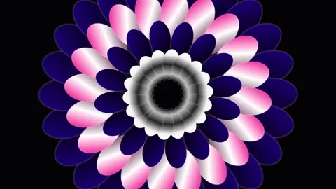 Seamless motion graphic loop of a colorful abstract flower Stock Footage 345730130