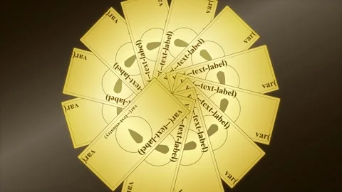 Seamless motion graphic loop of golden abstract shapes 库存影片 345285639