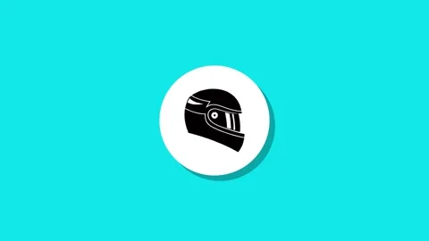 Seamless motion graphics of a racing helmet icon on a vibrant blue backgrou.. Stock Footage 327762439