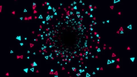 Seamless motion loop of glowing blue and red triangles Stock Footage 344953788