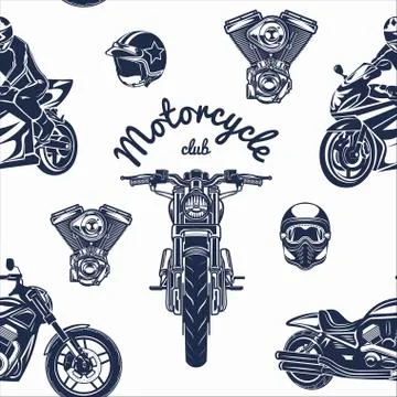 Seamless motorcycle pattern vector illustration Stock Illustration