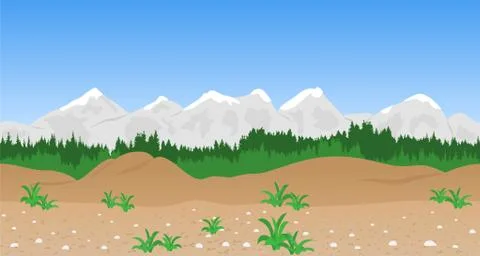 Seamless mountain landscape Stock Illustration