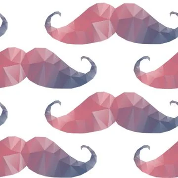 Seamless moustache shape pattern Stock Illustration